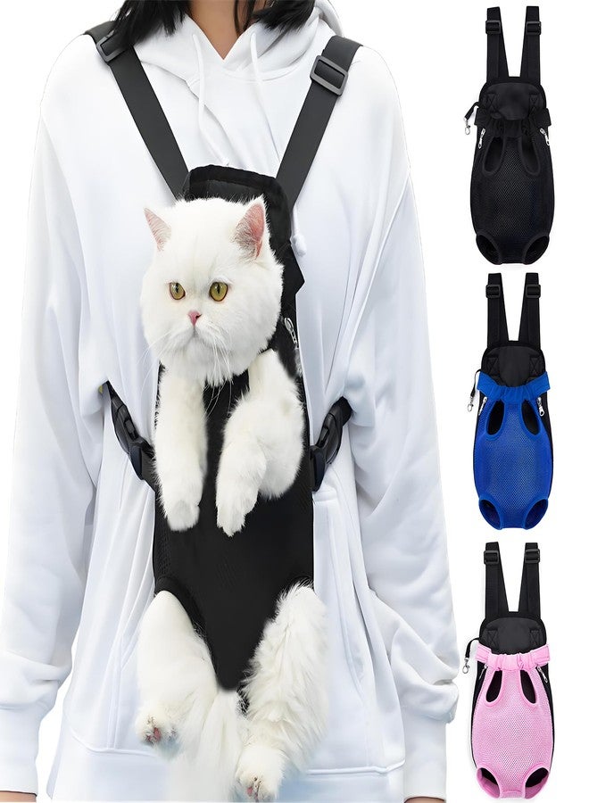 Yehenarn Pet Carrier Backpack, Adjustable Pet Front Carriers for Small Medium Dogs Cats 5-18 Lbs, Legs Out, Dog Cat Carrier Backpack for Hiking,Camping,Traveling,Cycling (Black, Medium（Fit:5-10lb）) - Image 1